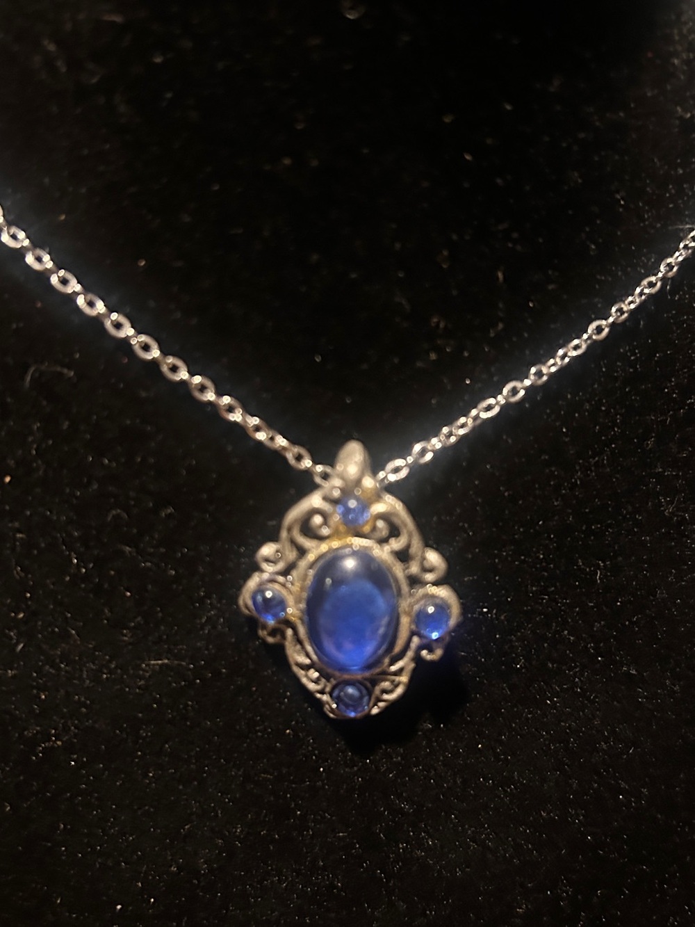 Handmade blue glass charm pendant